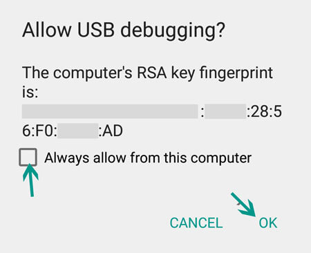 Usb debugging in android